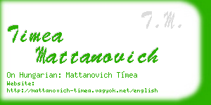 timea mattanovich business card